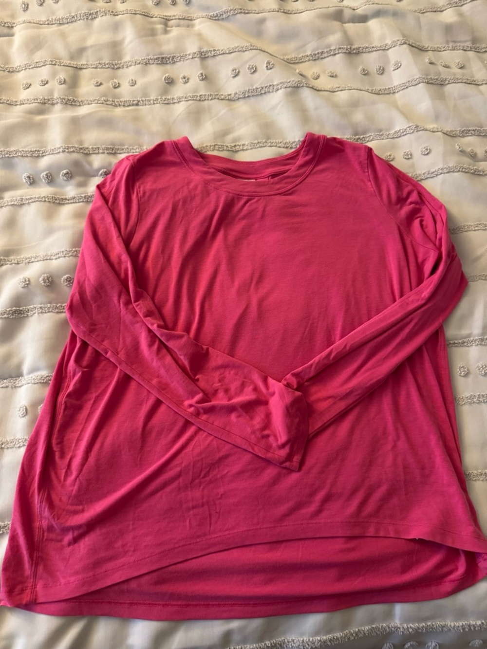 Athleta Hot Pink Long Sleeve Crewneck Top
